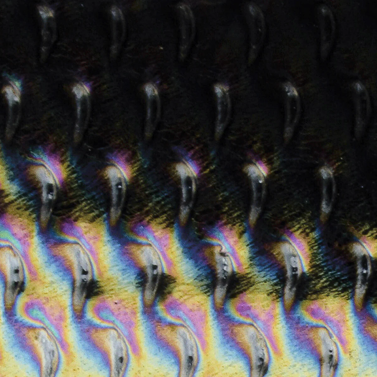 Black, Patterned Iridescent, 3 mm - 10" square - Image 2